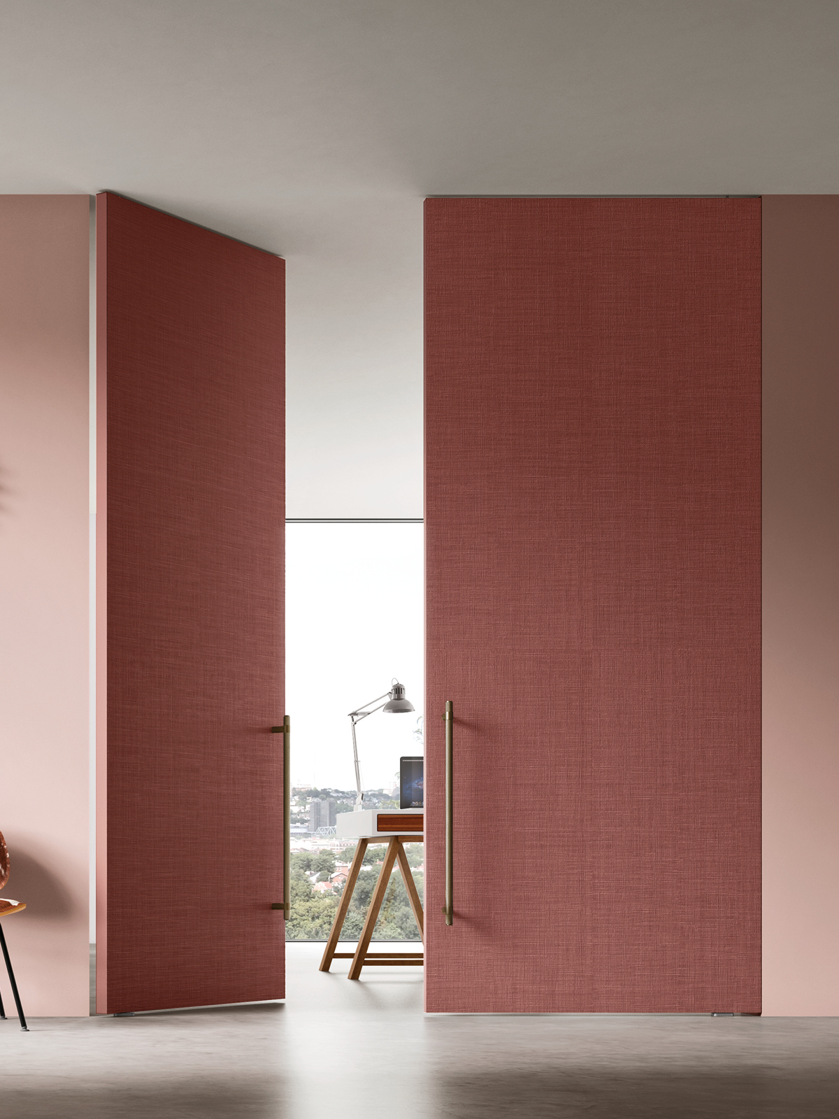 Porte bilico Aventura a doppia anta filo muro a tutta altezza