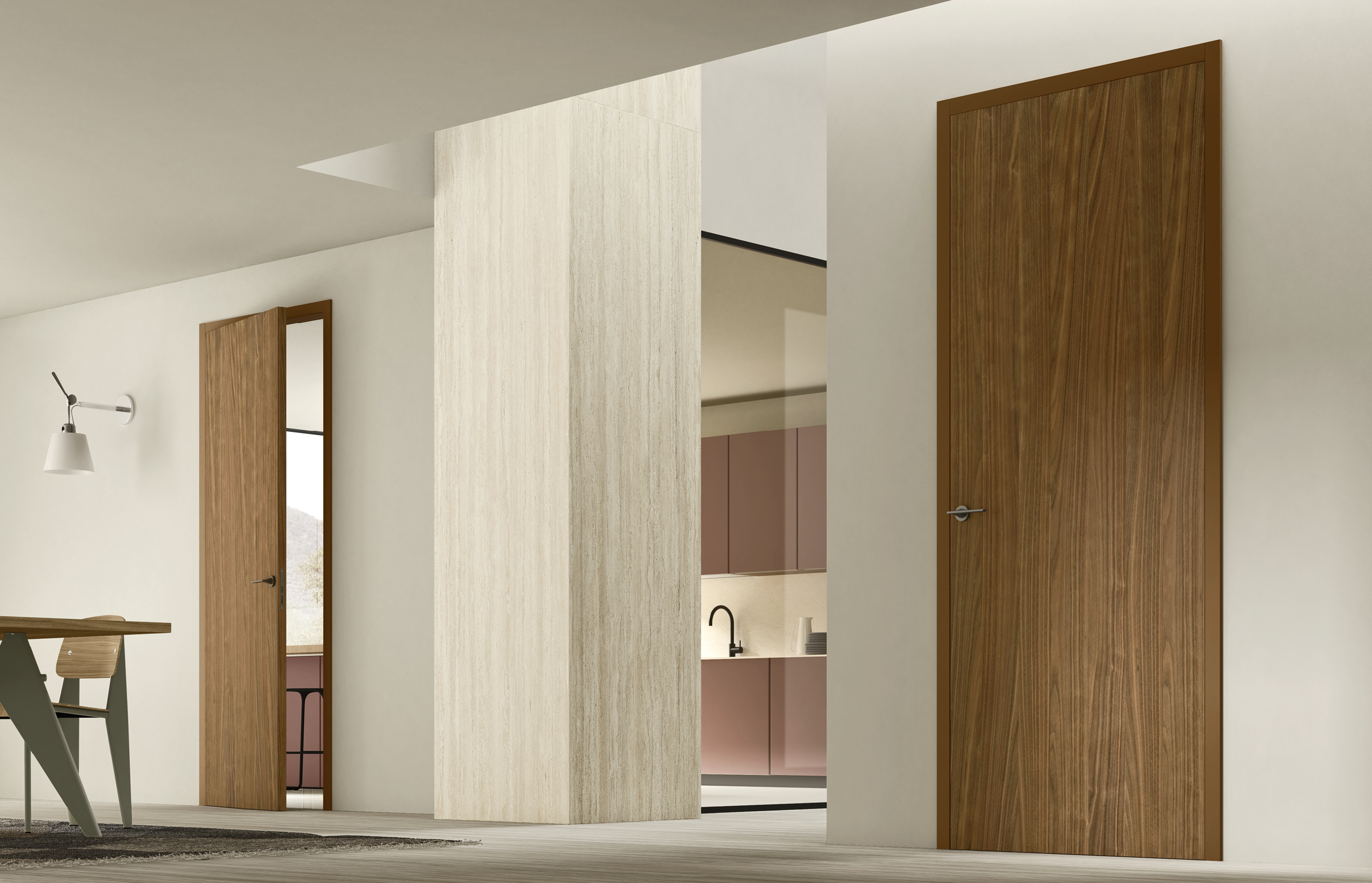 porte in legno moderne Noce Canaletto per interni contemporanei